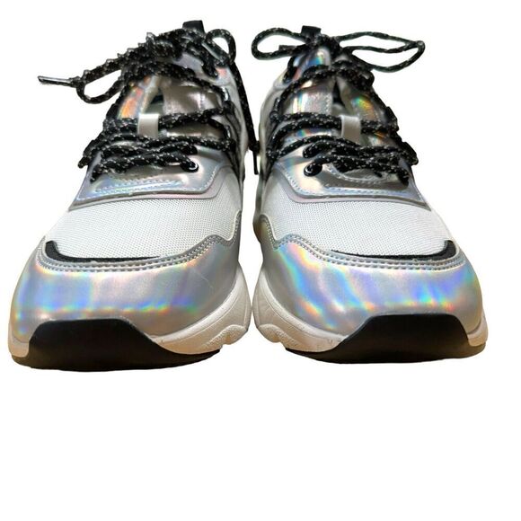 ALDO Women's Thaliri chunky panel trainer in silver metallic Sz 10 New W/O Tags - Picture 3 of 10